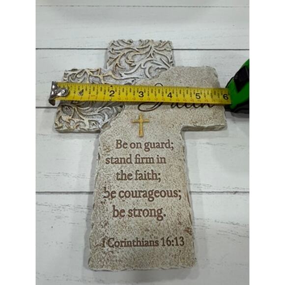 Faith Wall Cross Scripture Decor Christian 1 Corinthians 16:13 Inspirational - Picture 4 of 6